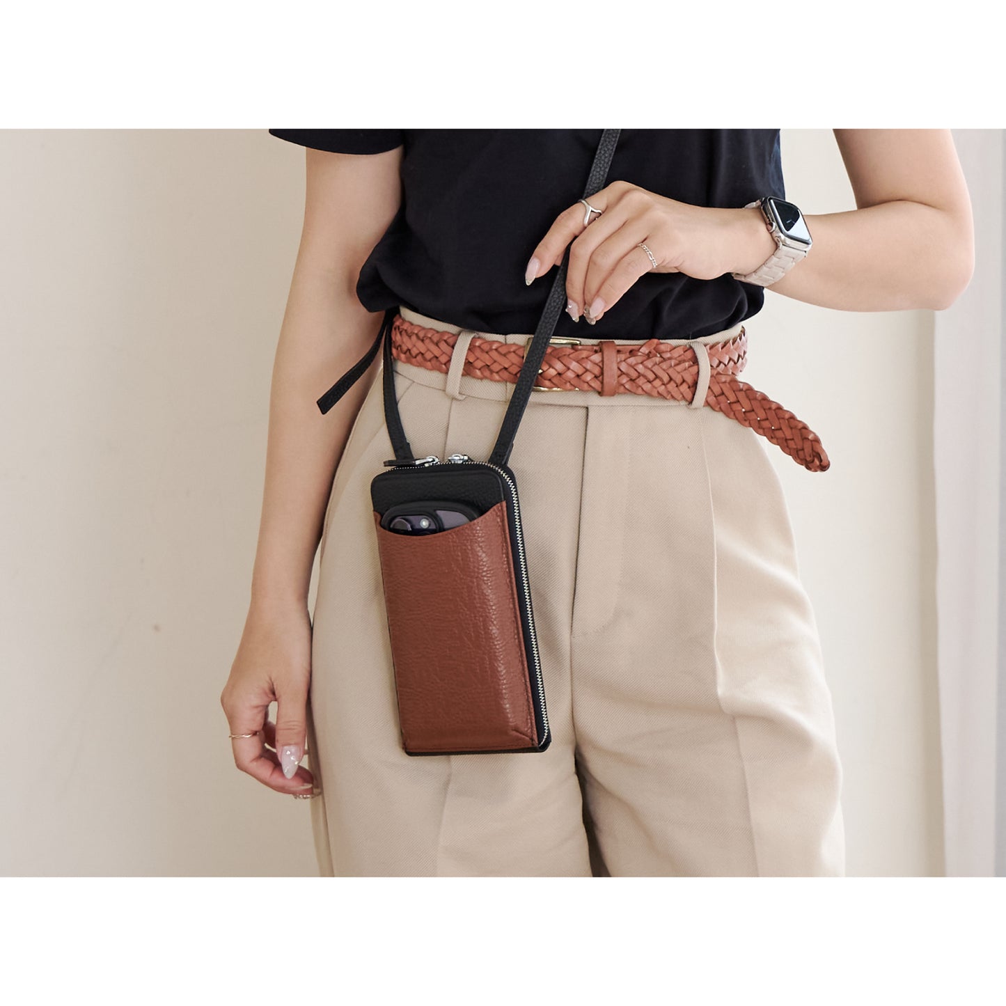 【予約商品 7月上旬発送】Paolo ウォレット機能付き本革スマホショルダー ナチュラルスキン BAGSDP001