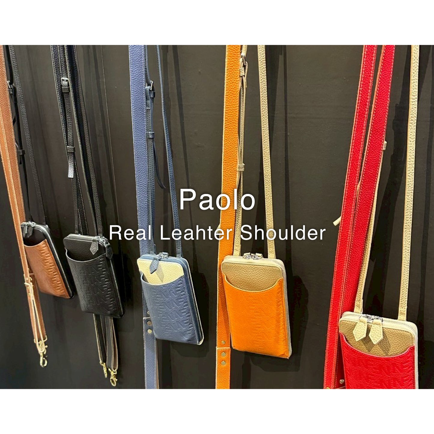 【予約商品 7月上旬発送】Paolo ウォレット機能付き本革スマホショルダー ナチュラルスキン BAGSDP001