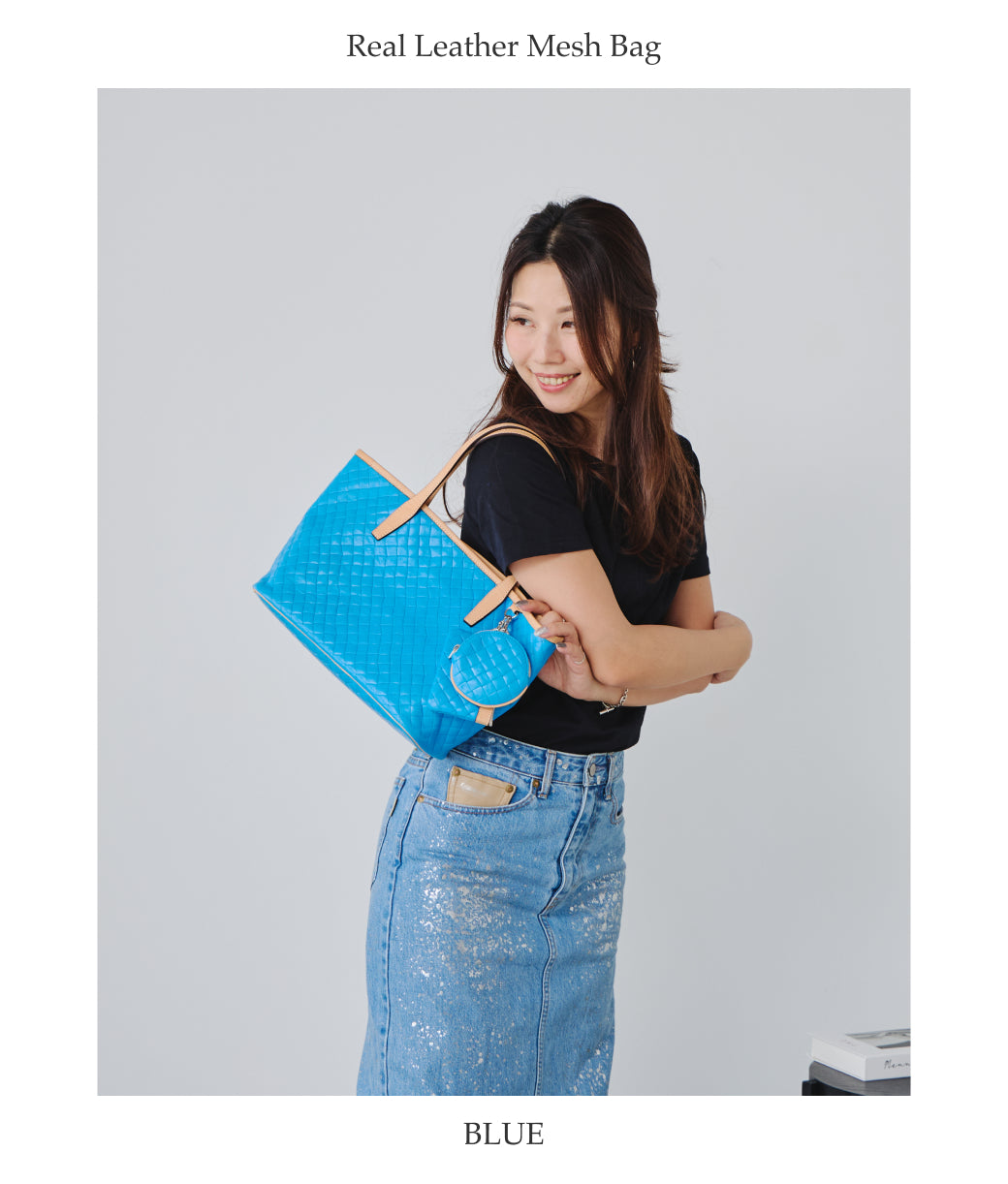 【予約：7月末頃発送】Athene レザーメッシュバッグ
