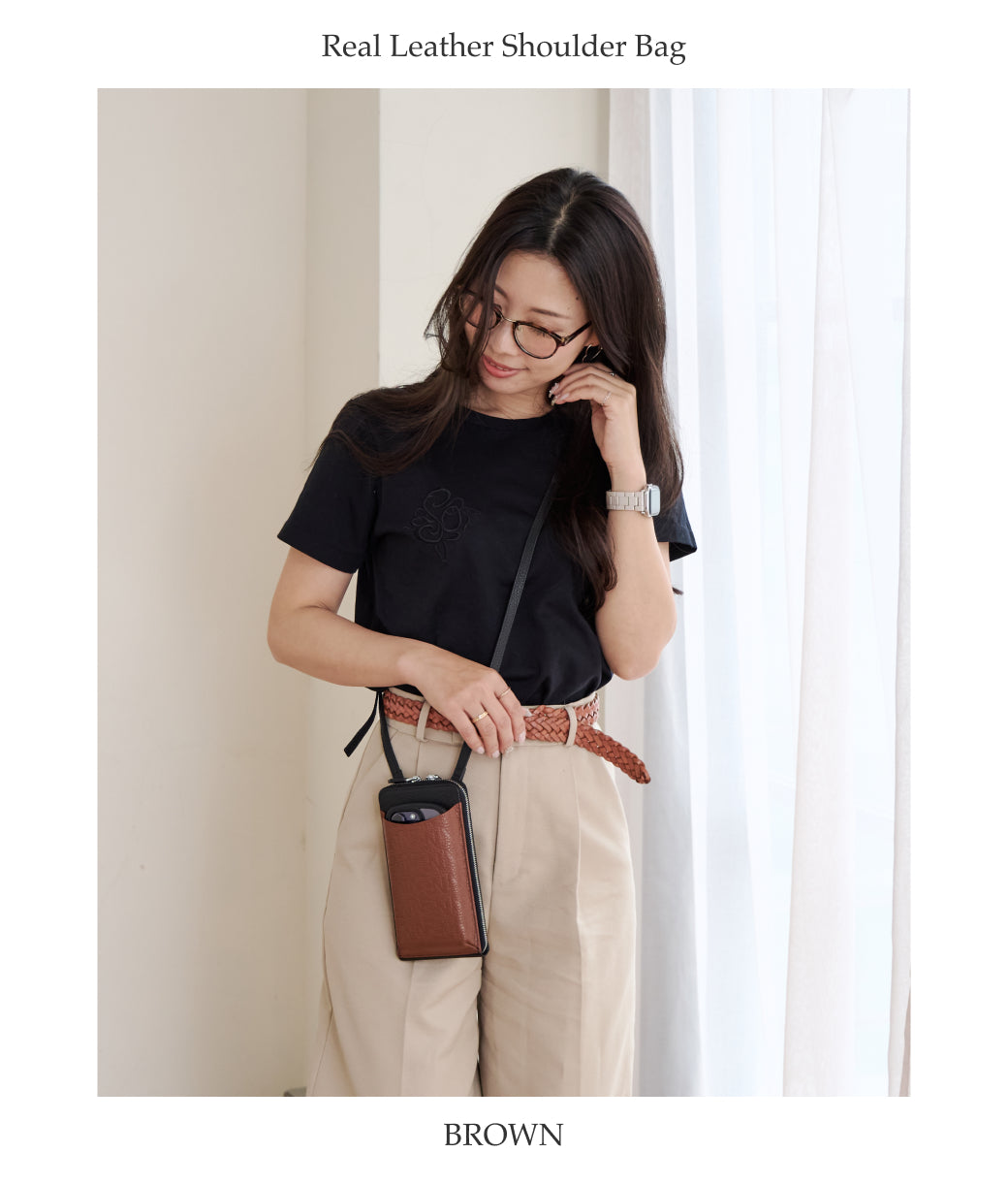 Paolo ウォレット機能付き本革スマホショルダー ナチュラルスキン BAGSDP001