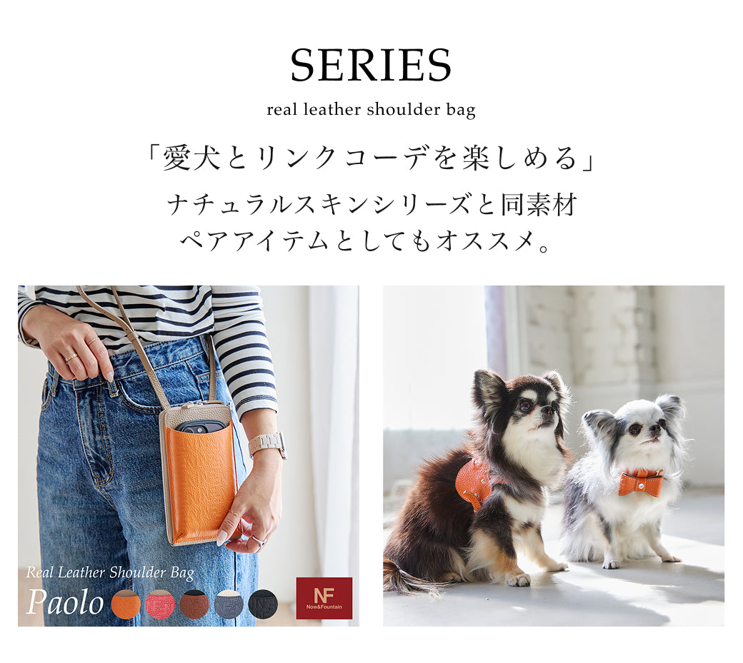 Paolo ウォレット機能付き本革スマホショルダー ナチュラルスキン BAGSDP001